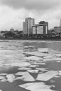 Ice on river, Moscow, Russia Royalty Free Stock Photo